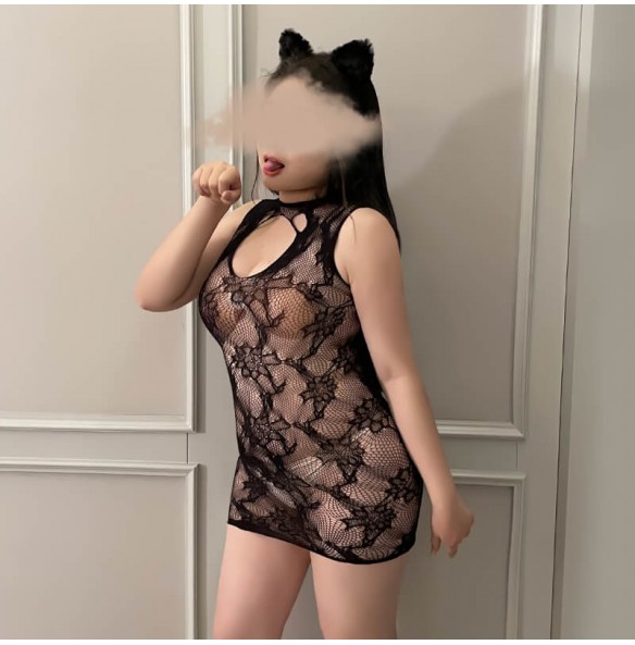 FEE ET MOI - Backless Fishnet Floral Hip-hugging Bodystocking (Plus Size - Black) FEE ET MOI - Backless Fishnet Floral Hip-hugging Bodystocking (Plus Size - Black)